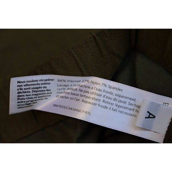 New w/Tags - Eileen Fisher Stretch Crepe Wide Leg Cropped Pants, Olive, XL - Picture 11 of 11